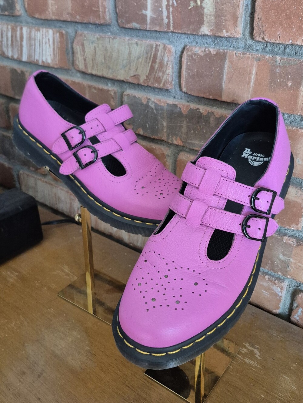 Dr. Martens Pink Leather Mary Janes